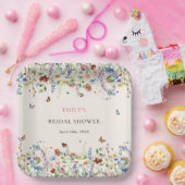 ボホワイルドフラワーズ蝶ブライダルシャワー ペーパープレート (パーティー)