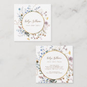 ボホワイルドフラワーズ金ゴールドサークル名刺 スクエア名刺 (正面/裏面)