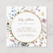 ボホワイルドフラワーズ金ゴールドサークル名刺 スクエア名刺 (裏面)