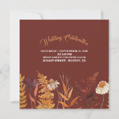 ボホワイルドフラワーテラコッタオータム秋の結婚式 (裏面)