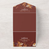 ボホワイルドフラワーテラコッタオータム秋の結婚式 オールインワン招待状 (外側)