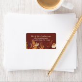 ボホワイルドフラワーテラコッタオータム秋の結婚式 ラベル (インサイチュ)