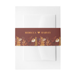 ボホワイルドフラワーテラコッタオータム秋の結婚式 招待状ベリーバンド