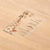 ボホワイルドフラワーテラコッタ結婚式招待状 アクリル招待状 (レイダウン)