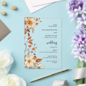 ボホワイルドフラワーテラコッタ結婚式招待状 アクリル招待状 (インサイチュ (ウェディング))