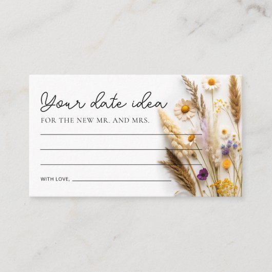 ボホワイルドフラワーデイトナイトアイディア エンクロージャーカード (正面)