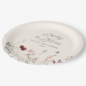 ボホワイルドフラワーハチフローラベビーシャワー ペーパープレート (アングル)