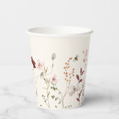 ボホワイルドフラワーハチ赤ちゃんシャワー 紙コップ (裏面)