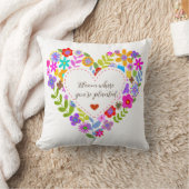 ボホワイルドフラワーハートカスタマイズ可能装飾用クッション クッション (ブランケット)