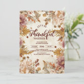 ボホワイルドフラワーハーベストサンクスギビングディナー 招待状 (スタンド正面)