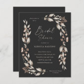 ボホワイルドフラワーバジェットブライダルシャワー招待状 (正面/裏面)