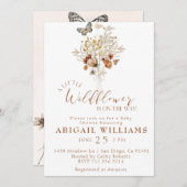 ボホワイルドフラワーバタフライベビーシャワー招待状 招待状 (正面/裏面)