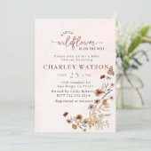 ボホワイルドフラワーバタフライベビーシャワー招待状 招待状 (スタンド正面)
