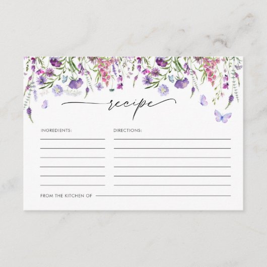 ボホワイルドフラワーバタフライレシピカード エンクロージャーカード (正面)