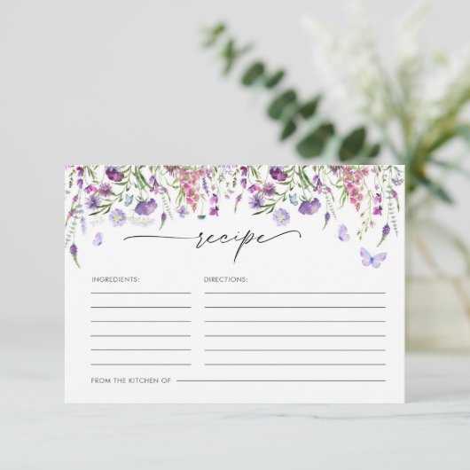 ボホワイルドフラワーバタフライレシピカード エンクロージャーカード (スタンド正面)