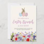 ボホワイルドフラワーバニーイースターブランチと卵狩り 招待状 (正面)