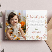 ボホワイルドフラワーバースデーパーティーサンキューカード サンキューカード