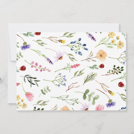 ボホワイルドフラワーバースデーパーティーサンキューカード サンキューカード (裏面)