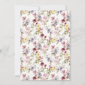 ボホワイルドフラワーパターンアイボリー卒業パーティー 招待状 (裏面)