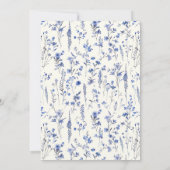 ボホワイルドフラワーパターンブルーアイボリー結婚ズ 招待状 (裏面)