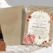 ボホワイルドフラワーパンプキンイン秋ブライダルシャワー 招待状