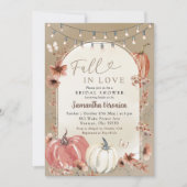 ボホワイルドフラワーパンプキンイン秋ブライダルシャワー 招待状 (正面)