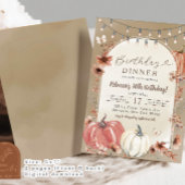 ボホワイルドフラワーパンプキンバースデーパーティーディナー 招待状
