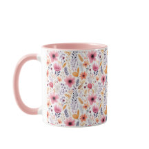 ボホワイルドフラワーピンクオレンジパープルコーラルフローラ