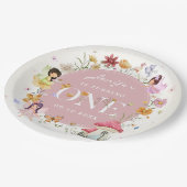 ボホワイルドフラワーフェアリー1st誕生日パーティー ペーパープレート (アングル)