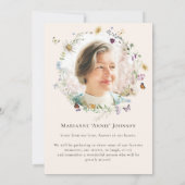 ボホワイルドフラワーフローラお祝いオブ・ライフ 招待状 (裏面)