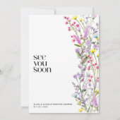 ボホワイルドフラワーフローラウェディングシャワーミニマリスト 招待状 (裏面)