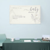 ボホワイルドフラワーフローラクリーム赤ちゃんシャワー 横断幕 (トレードショー)