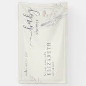 ボホワイルドフラワーフローラクリーム赤ちゃんシャワー 横断幕 (縦)