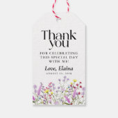 ボホワイルドフラワーフローラブライダルシャワーの恩恵 ギフトタグ (裏面)