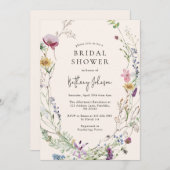ボホワイルドフラワーフローラブライダルシャワー 招待状 (正面/裏面)
