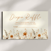 ボホワイルドフラワーフローラベビシャワーおむつラッフル エンクロージャーカード