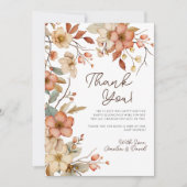 ボホワイルドフラワーフローラベビーシャワーサンキューカード サンキューカード (正面)