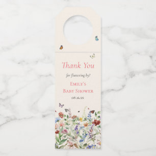 ボホワイルドフラワーフローラベビーシャワー ボトルネックタグ