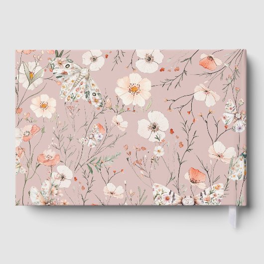 ボホワイルドフラワーフローラベビー誕生日 ゲストブック (裏面)