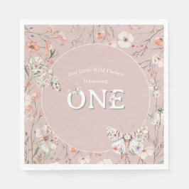 ボホワイルドフラワーフローラベビー誕生日 スタンダードランチョンナプキン