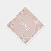 ボホワイルドフラワーフローラベビー誕生日 スタンダードランチョンナプキン (角)