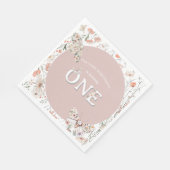 ボホワイルドフラワーフローラベビー誕生日 スタンダードランチョンナプキン (角)