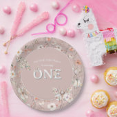 ボホワイルドフラワーフローラベビー誕生日 ペーパープレート (パーティー)