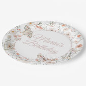 ボホワイルドフラワーフローラベビー誕生日 ペーパープレート (アングル)