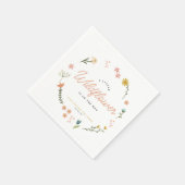 ボホワイルドフラワーフローラ女の子かわいい赤ちゃんシャワー スタンダードカクテルナプキン (角)