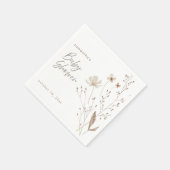 ボホワイルドフラワーフローラ男女兼用ベビーシャワー スタンダードカクテルナプキン (角)