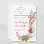 ボホワイルドフラワーフローラ結婚式招待状 招待状 (正面)