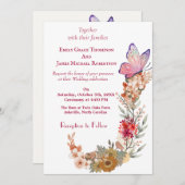 ボホワイルドフラワーフローラ結婚式招待状 招待状 (正面/裏面)