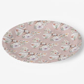 ボホワイルドフラワーフローラ蝶 ペーパープレート (アングル)