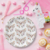 ボホワイルドフラワーフローラ蝶 ペーパープレート (パーティー)